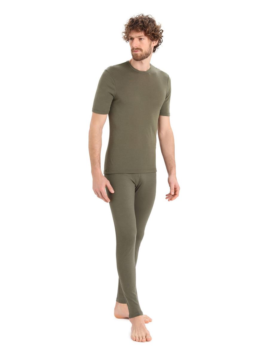 Men's Icebreaker Merino 175 Everyday Short Sleeve Crewe Thermal Top Base Layers Loden | CA 1570YXFU